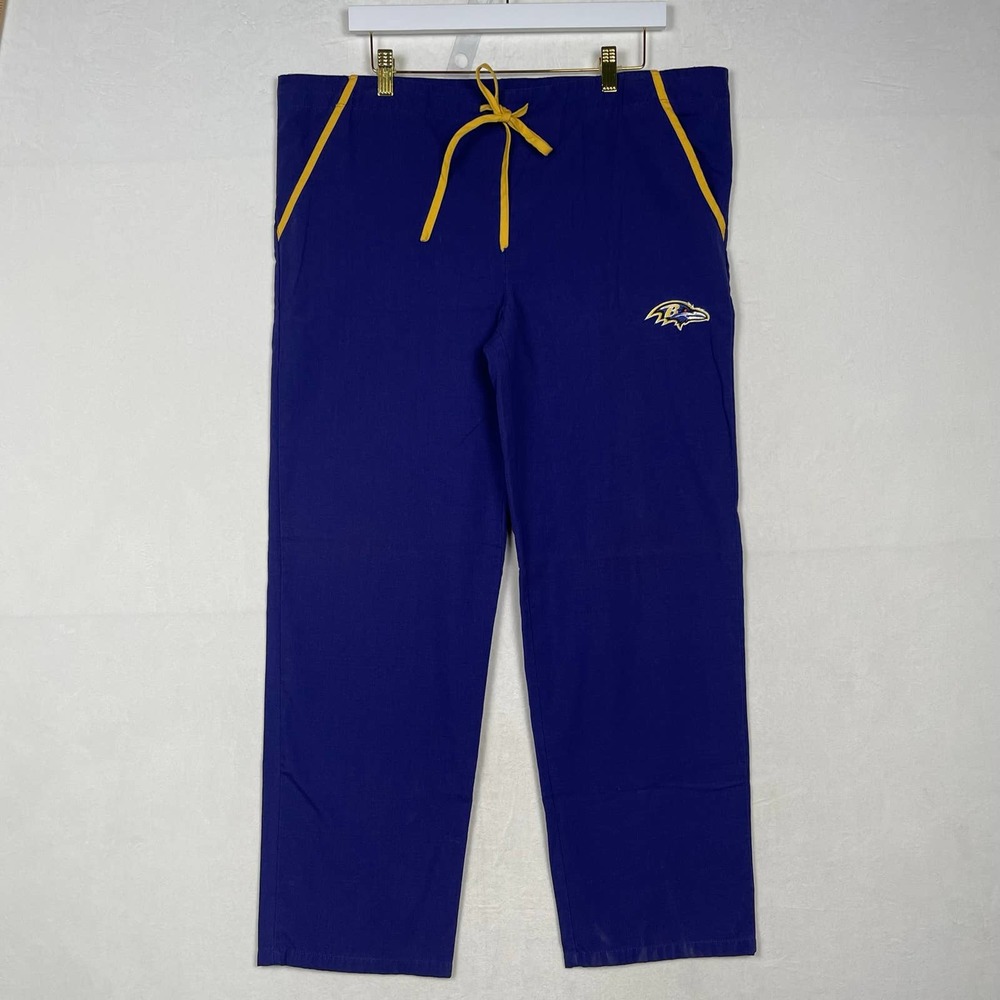 Baltimore‎ Ravens NFL Team Nurse, Doctor, Medical Scrubs Pants, Men's Small